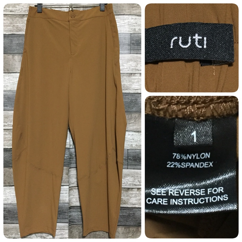 Ruti Barrel Pants Women’s Size 1 Brown Tan (Inseam 26.5) Pockets Lightweight